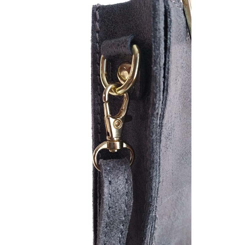 Duna Leather Shoulder Bag (Grey)