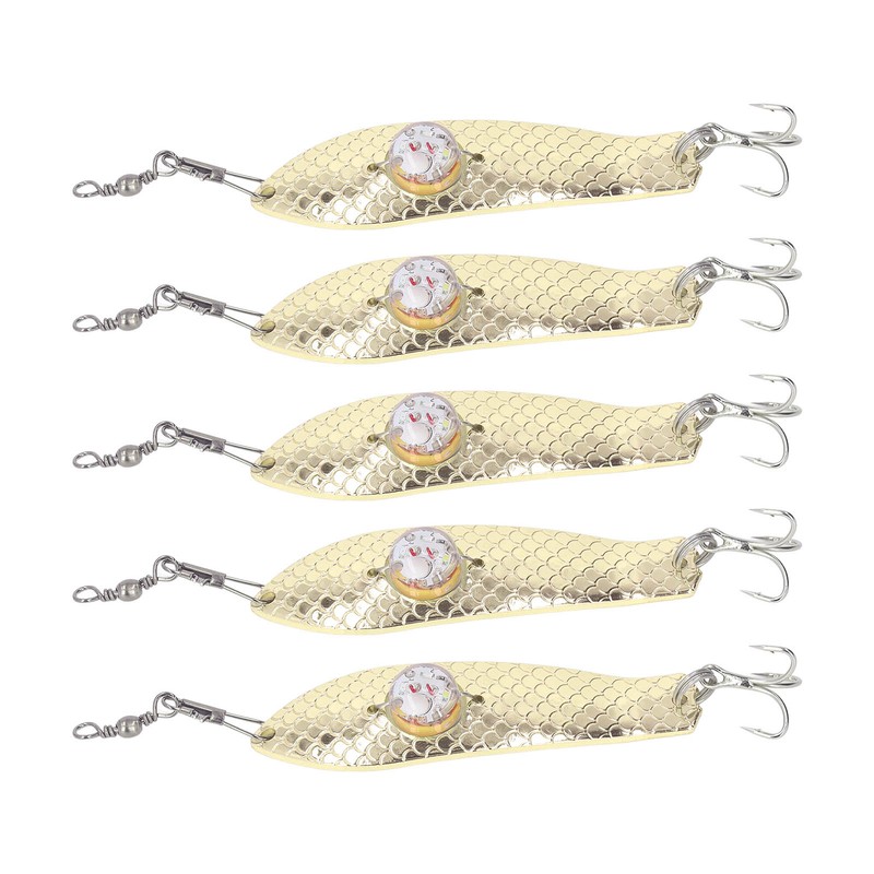 5PCS LED Fishing Lure Light Rustproof Stainless Steel LED Lighted