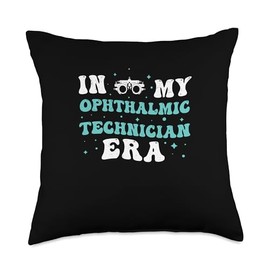 Visionary Eye Care Vibes Funny in My Ophthalmic Technician Era for an Ophthalmologist Throw Pillow, 18x18, Multicolor