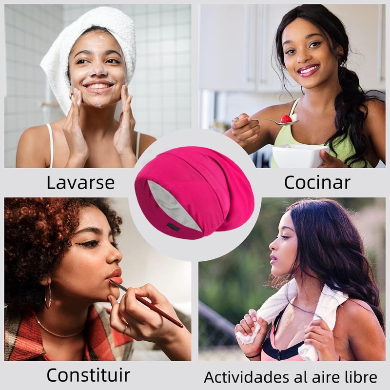 Gorro de Dormir para Mujer, Gorro de Dormir con Forro