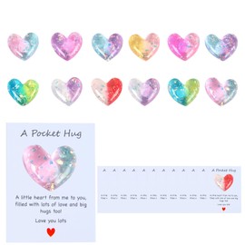 Pocket Hug Heart, 12pcs Pocket Hugs for Friends Cute Heart Hug Keepsake Gifts for Women Friends Girlfriend Pocket Hug Heart with Card Gifts for Valentines Wedding Birthday Mothers Day Christmas