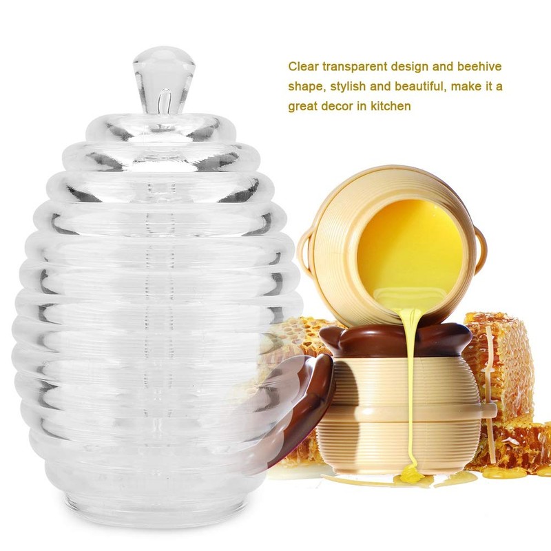 VOBOR Honey Jar with Dipper - Honey Bee Pot, Professional