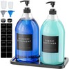 Moforoco 2 Pack Black Liquid Laundry Detergent Dispenser with Bamboo