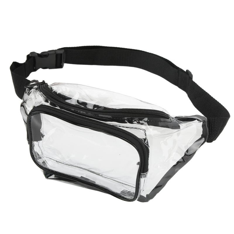 Riñonera Transparente, Riñonera Transparente PVC Multifuncional para Salidas Diarias (Negro)
