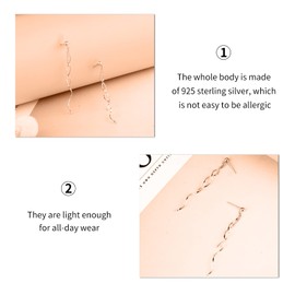 14K Gold Hoop Earrings for Women, Hypoallergenic Spiral Threader Dangle Earrings Fashion Jewelry, Gift for Women (Spiral-rose gold)