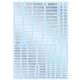 HiQ Parts TR Decal 3 Number Silver 1 Piece Plastic Model Decal TR3-N-SIL