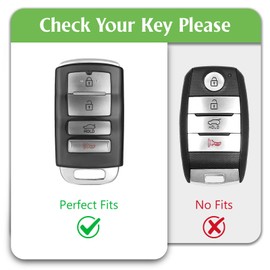 WORCAS TPU Smart Key Fob Case Protective Cover Compatible with Kia 2014-2019 Cadenza, 2015-2018 K900 K7 K9,4 Button Keyless Entry Remote Accessories(Green)