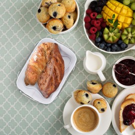 Relaxdays Bread Basket Metal with Fabric Insert, Square, Breakfast Basket for Bread and Rolls, H x D: 10 x 23.5 x 17 cm, White