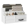 Blu Monaco White Wooden Mail Organizer with Pen Holder and