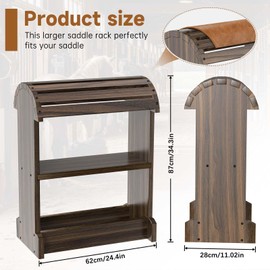 Novona Extra-Large Wood Saddle Rack, Ideal Saddle Stand for Horse Tack Organizers & Western Saddles Sstand, Stores & displays Your Trophy Saddles (Walnut Brown)