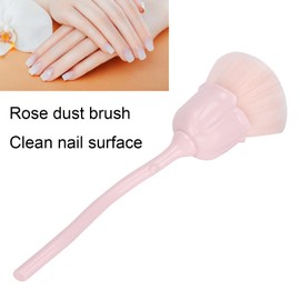Nail Rose Dust Brush, Nylon Fibre Hair, Soft, Comfortable, Loose Powder Blush Brush for Daily Makeup (Light Pink)