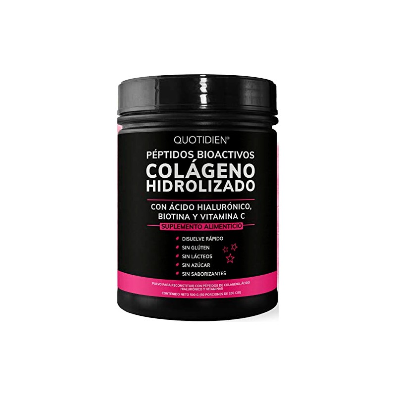 Quotidien Péptidos Bioactivos Colageno Hidrolizado Ácido Hialurónico Biotina Vitamina Suplemento