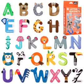 Large Magnetic Letters for Kid, Alphabet ABC Magnets for Refrigerator, Magnets Fridge Animals Alphabet Toys Cute Spelling Learning Game Toys for Kids Child Preschool