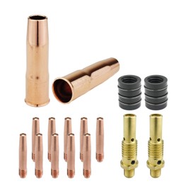MIG Gun Consumables Kit - Compatible with Lincoln/Magnum 200 & 250 and Tweco #2-52 Diffuser - 32 Insulator - Tapered Tip: 0.035" - 22 Nozzle: 1/2"