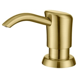 GAGALIFE Built in Sink Soap Dispenser or Lotion Dispenser for Kitchen Sink, Brushed Gold ABS Pump Head, with 13 Ounce Large PET Soap Bottle