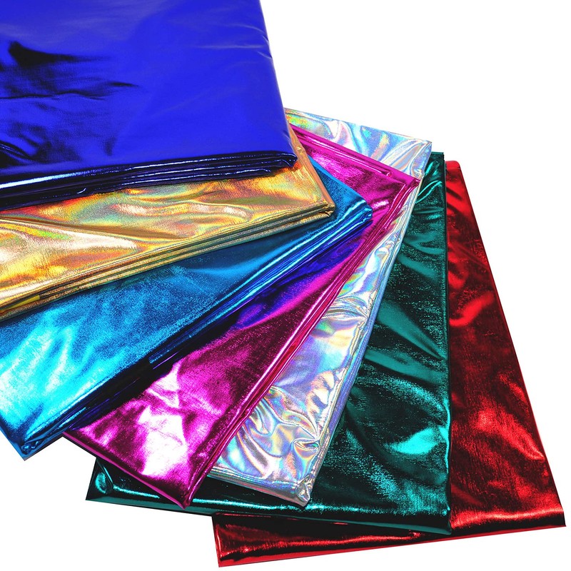 Hologram Metallic Foil Stretch Fabric Width 58 Inches(Silver Iridescent 1yard)