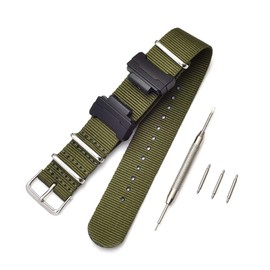 Shieranlee NATO Nylon Strap Bracelet Compatible with Casio G-Shock GA-110 120 GA-400 GD-100 DW-5600 GLS-8900 Canvas Men Bracelet Band Black Adapters, Nylon