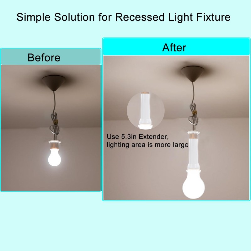 Socket Extender, E26/E27 Light Bulb Socket Extender Standard Medium Base,