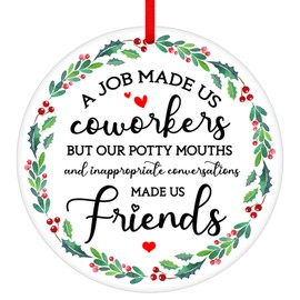 WhatSign for Coworkers Christmas Ornament Work Bestie Friendship Ornament for Women Friends Christmas Ornament Gifts for Female Coworker Christmas Friendship Work Bestie Gift for Women