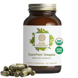 PURE SYNERGY SuperPure Oregano Extract | Oregano Oil Extract Capsules | Organic Oregano Oil and Leaf Extract Supplement | for Immune, Digestive, and Respiratory Health (60 Capsules)