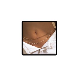 Clataly Butterfly Waist Chain Pearl Belt Pendant Waist Chain Letter Belly Body Chain Body Accessories Summer Beach Night Club Party, Pearl, Pearl