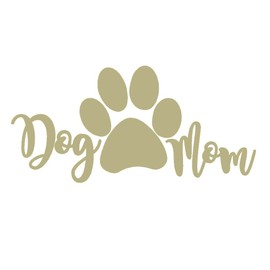 Dog Mom V3 Vinyl Decal by stickerdad® - Size: 7", Color: Gold - Windows, Walls, Bumpers, Laptop, Lockers, etc.