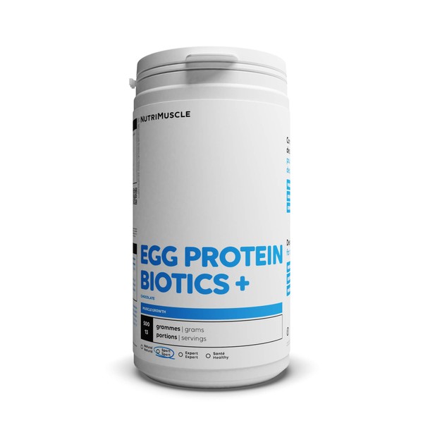 Nutrimuscle 100% Pure Egg Protein | Free Range Chicken France - Powder Shaker - 86% Protein - Bodybuilding & Fitness | Natural Chocolate Flavor (500g (Pack of 1))