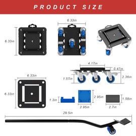 GUOXIAOYIMO Heavy Duty Furniture Dolly with Baffle, 3307lbs.Load Capacity,5 Wheel Furniture Movers, 360° Swivel Silent Casters, Furniture Lift Mover Tool Set for Moving Refrigerator, Piano, Sofa, etc
