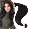 Elailite Real Hair Extensions Bondings 35 cm #1B Natural Black