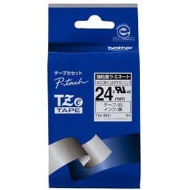 【brother純正】ピータッチ ラミネートテープ TZe-S251 幅24mm (黒文字/白/強粘着)