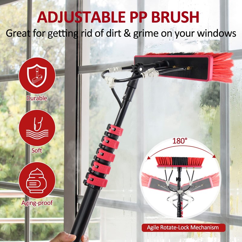 Carivia Water Fed Pole Kit,30ft Length Window Cleaning Poles,Water Fed