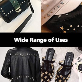 50 Sets of Star Rivets Star Shaped Rivets with Spikes Hand Pressed Rivets for Crafts Leather, Decorating Clothes, Jackets, Belts, Shoes and Bags (Bronze)