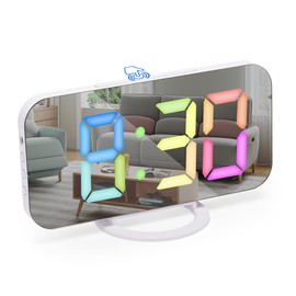 Sukeen Wecker Digital, Digitaler Wecker mit Große LED, Uhr Digital mit Farbnummern, Ohne Ticken, 3 Helligkeitsstufen, Dual USB-Ports, Snooze, 12/24Hr, Moderner Tischuhr für Wohnzimmer Schlafzimmer