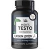 LIFE 360+ Fórmula Avanzada Platinum Mens Testo | 120 Cápsulas | Maca Negra, Maca Roja y Amarilla, L-Arginina, Creatina, Zinc, Vitamina D, Magnesio, Ginseng y Guarana | Suplemento Alimenticio