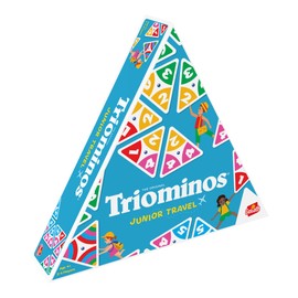 Triominos Junior Travel, Domino Game, Educational Game for Children from 4 Years, 2 to 4 Players, Domino with 3 Pages, Colours, Numbers and Calculation, 20 Minutes
