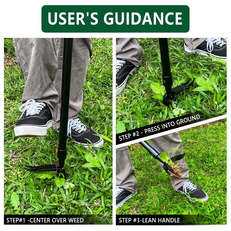 OOir onOO High Hardness Weed Pulling Tool,Manual Stand Up Weed