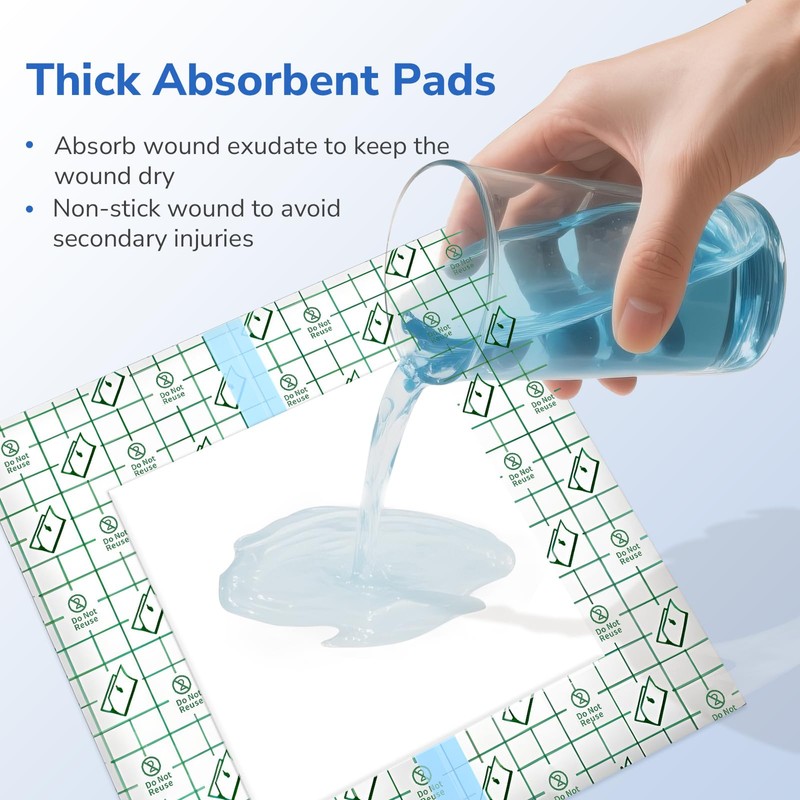 50 Pcs Waterproof Ostomy Bag Shower Cover 10x10cm, Stoma Bath