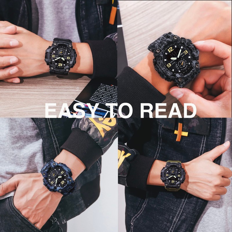 Yuxier Men's Military Watch Camouflage Sport Outdoor Waterproof Watch Date