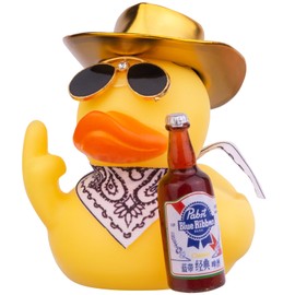 CoFuBcad Rubber Duck Car Dashboard Decorations Duck Car Ornaments with Mini Cowboy Hat Sunglasses Cute Prop for Car Accessories