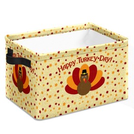 Turkey Thanksgiving Storage Basket Large Foldable Storage Bin Cube Collapsible Organizer for Pantry Bedroom Decor