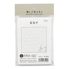 オリムパス製絲 刺し子の花ふきん布パック 霰亀甲 (白) H-1013