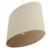 Contemporary and Sleek Taupe Stitched Effect Linen Fabric Oval Lamp