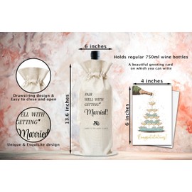 Wedding Wine Gifts Bag, Gifts For Wedding Engagement Marriage Bride Shower Reusable Wine Bag With Card, Champagne Gifts Bag, Gifts For Newly Engaged Couples Bride Groom Women Men Friends-24