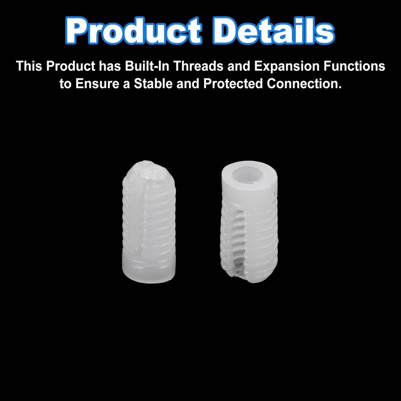 sourcing map 100Pcs 0.21"x0.46" Hinge Dowels, Plastic Dowel Insert for