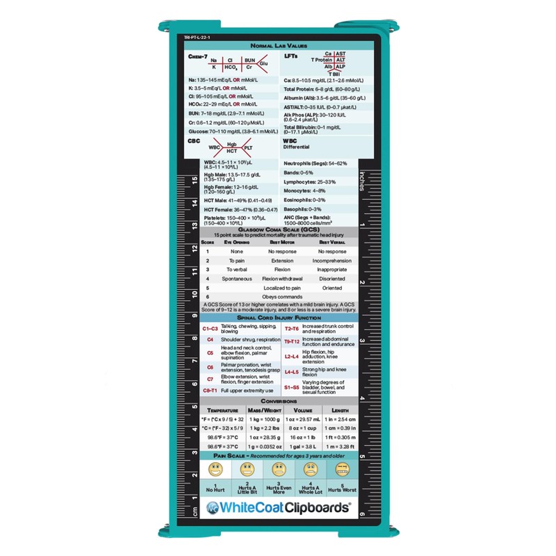 Whitecoat Clipboard® Trifold - Physical Therapy Edition (Teal, Trifold)