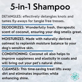 PET CARE Sciences 8 floz 5 in 1 Dog Shampoo for Itchy Skin - Sensitive Skin Dog Shampoo for Smelly Dogs - Dog Shampoos & Conditioners - Made in The USA
