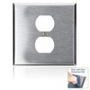 Leviton 2-Gang Wallplate, Non-Magnetic Stainless Steel, 84039-40