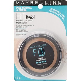 Maybelline Base de Maquillaje en Polvo Fit Me, 235 Pure Beige, 12 gr, matifica y controla brillo por 16h, minimiza la apariencia de poros, iguala el tono y la textura de la piel