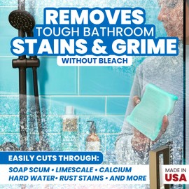 Uncle Todd's Scum & Scale Bathroom Cleaner Hard Water Stain & Soap Scum Remover – Bleach-Free, Heavy Duty Calcium Lime Rust Cleaner for Shower, Glass, Toilet, Tub & Sink – 16oz