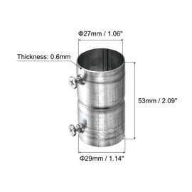 uxcell EMT Coupling, 27mm(1 1/16 inch) EMT Set Screw Coupling Conduit Fittings 53mm Length Electrical Conduit Pipe Connector 0.7mm Wall Thick, 10 Pack